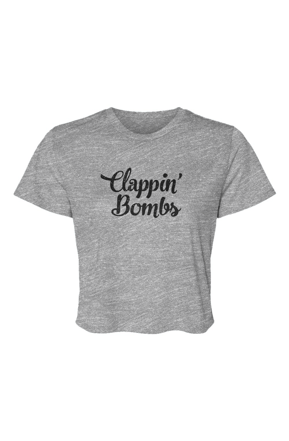 Barn Beauty Clappin' Bombs Cropped Tee Grey | Barn Garb Hockey Threads
