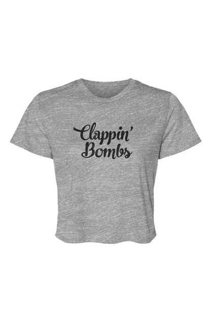Barn Beauty Clappin' Bombs Cropped Tee Grey | Barn Garb Hockey Threads