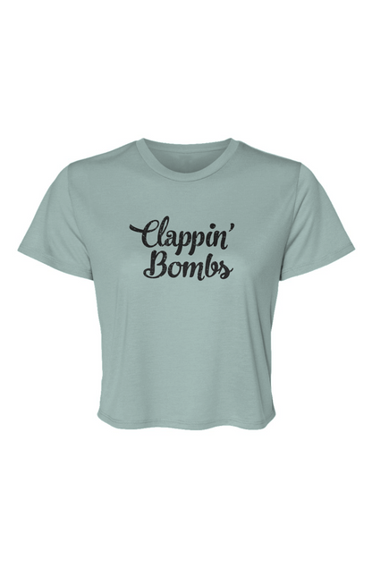 Barn Beauty Clappin' Bombs Cropped Tee Ice Blue | Barn Garb Hockey Threads
