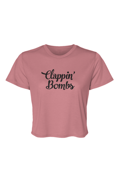 Barn Beauty Clappin' Bombs Cropped Tee Mauve | Barn Garb Hockey Threads