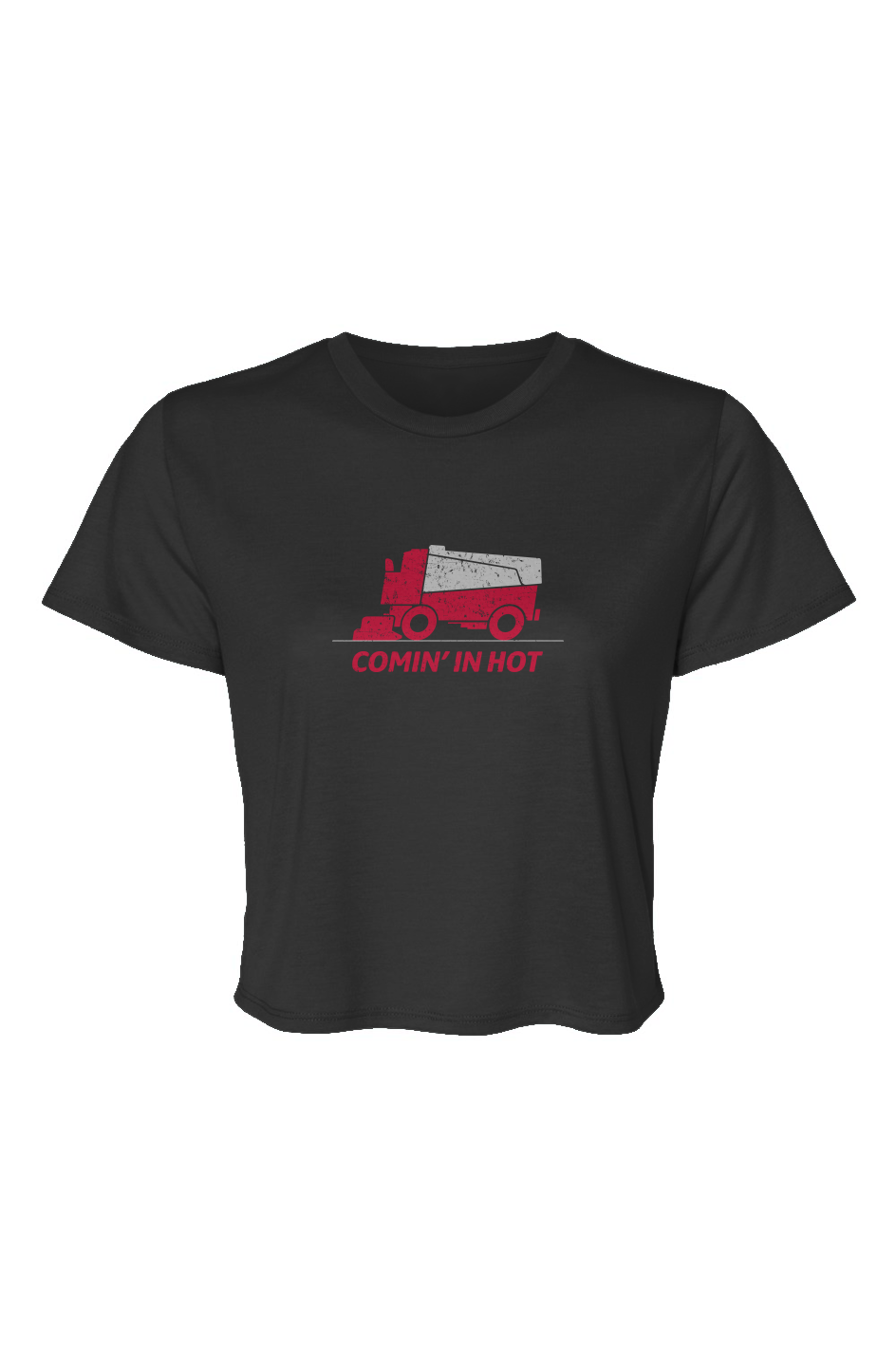 Barn Beauty Comin' in Hot Cropped Tee Black | Barn Garb Hockey Threads