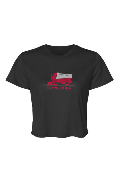 Barn Beauty Comin' in Hot Cropped Tee Black | Barn Garb Hockey Threads