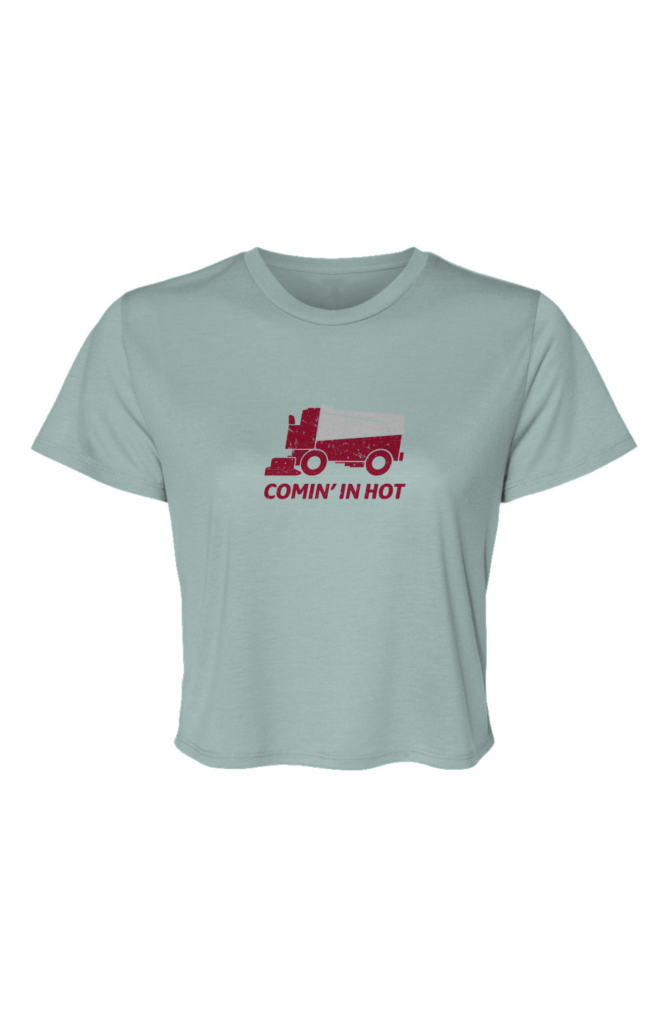 Barn Beauty Comin' in Hot Cropped Tee Ice Blue | Barn Garb Hockey Threads