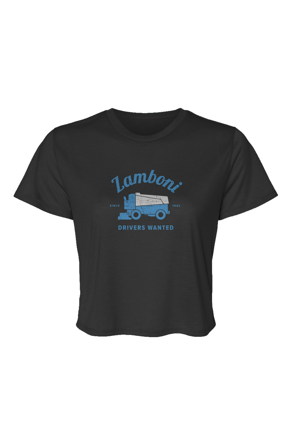 Barn Beauty Drivers Wanted Flowy Cropped Tee Black | Barn Garb Hockey Threads