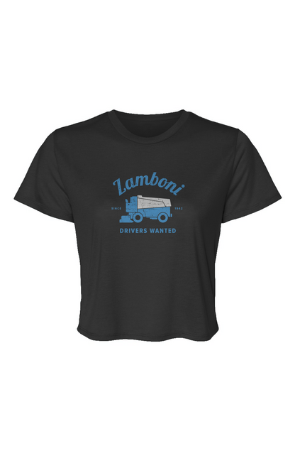 Barn Beauty Drivers Wanted Flowy Cropped Tee Black | Barn Garb Hockey Threads