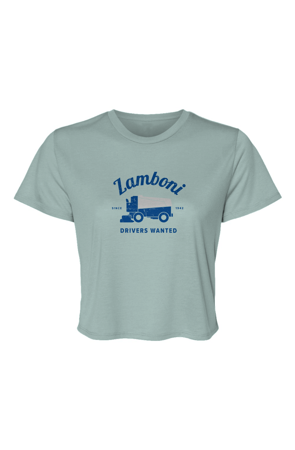 Barn Beauty Drivers Wanted Flowy Cropped Tee Blue | Barn Garb Hockey Threads