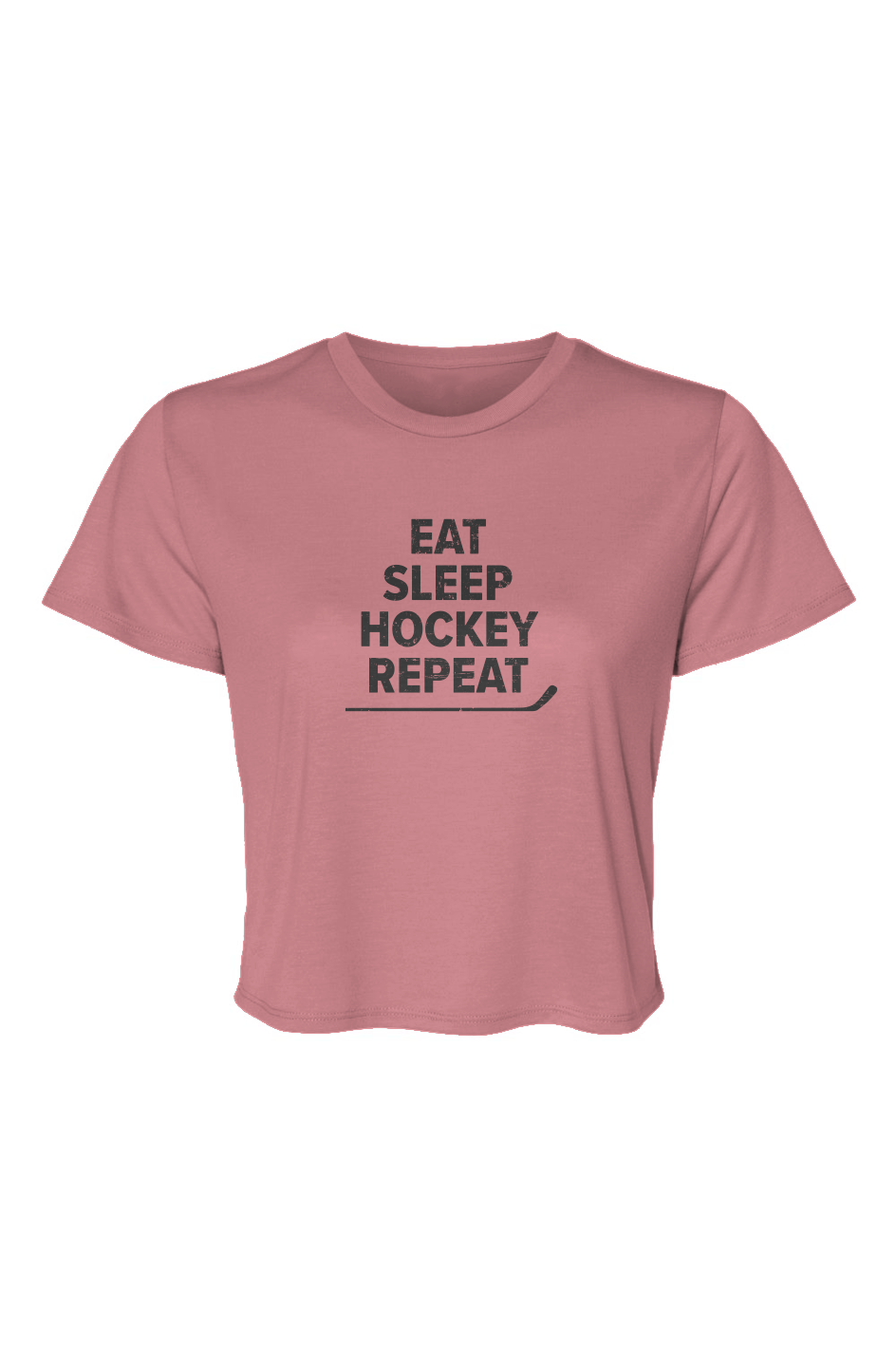 Barn Beauty Eat Sleep Hockey Cropped Tee Mauve | Barn Garb Hockey Threads