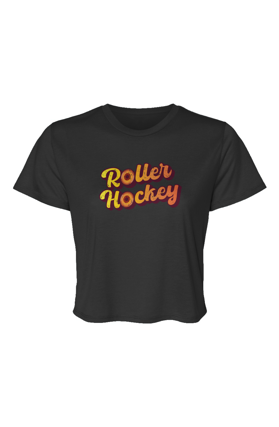 Barn Beauty Feeling Groovy Roller Hockey Cropped Tee Black | Barn Garb Hockey Threads