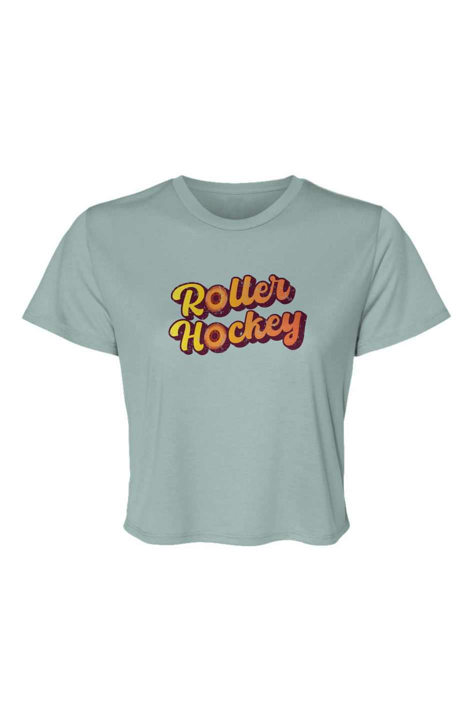 Barn Beauty Feeling Groovy Roller Hockey Cropped Tee Dusty Blue | Barn Garb Hockey Threads