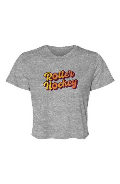 Barn Beauty Feeling Groovy Roller Hockey Cropped Tee Grey | Barn Garb Hockey Threads