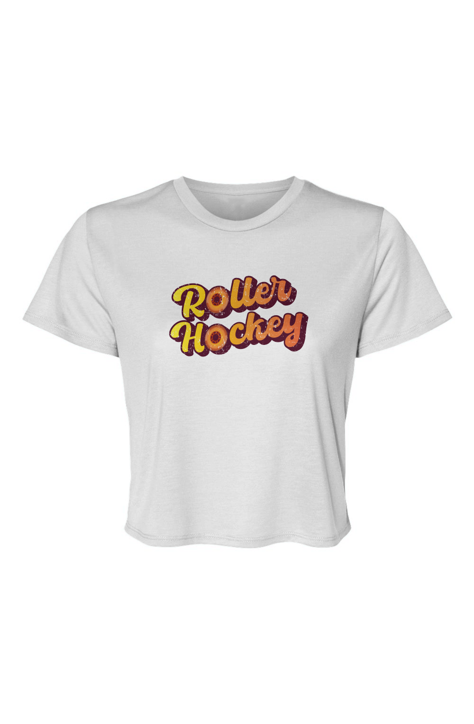 Barn Beauty Feeling Groovy Roller Hockey Cropped Tee White | Barn Garb Hockey Threads