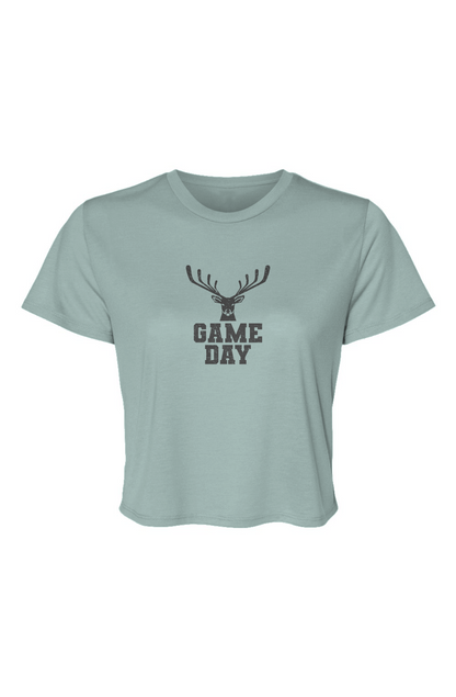 Barn Beauty Game Day Buck Cropped Tee Ice Blue | Barn Garb Hockey Threads
