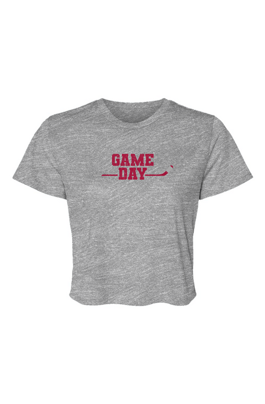 Barn Beauty Game Day Cropped Tee Grey | Barn Garb Hockey Threads