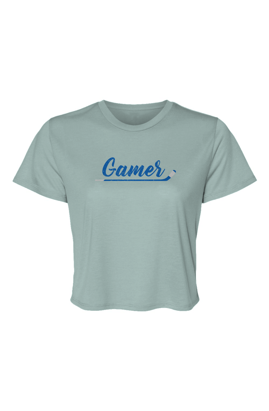 Barn Beauty Gamer Cropped Tee Ice Blue | Barn Garb Hockey Threads