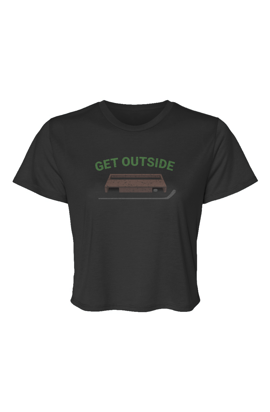 Barn Beauty Get Outside Cropped Tee Black | Barn Garb Hockey Threads