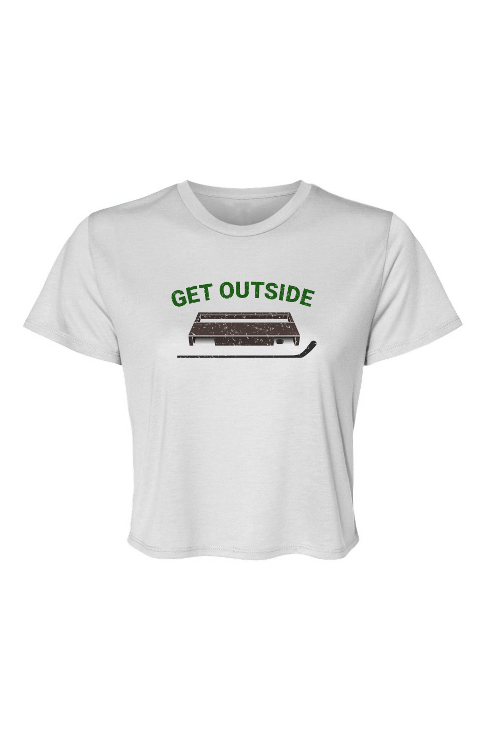 Barn Beauty Get Outside Cropped Tee White | Barn Garb Hockey Threads