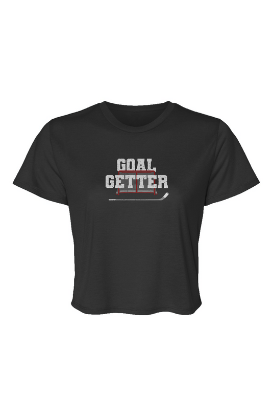 Barn Beauty Goal Getter Cropped Tee Black | Barn Garb Hockey Threads