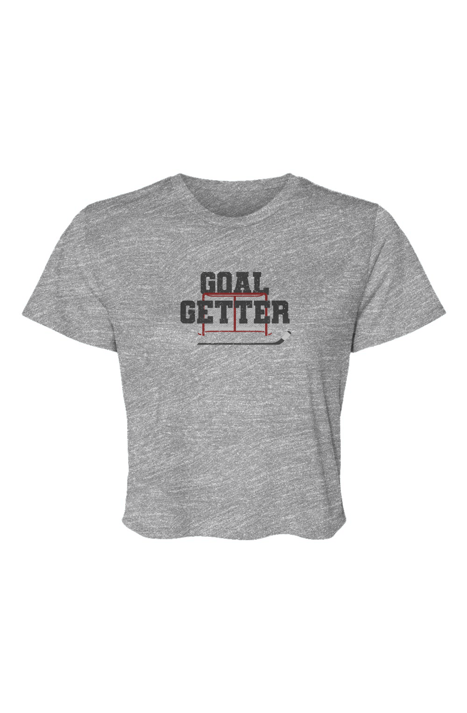 Barn Beauty Goal Getter Cropped Tee Grey | Barn Garb Hockey Threads