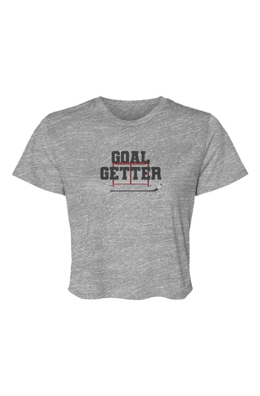 Barn Beauty Goal Getter Cropped Tee Grey | Barn Garb Hockey Threads
