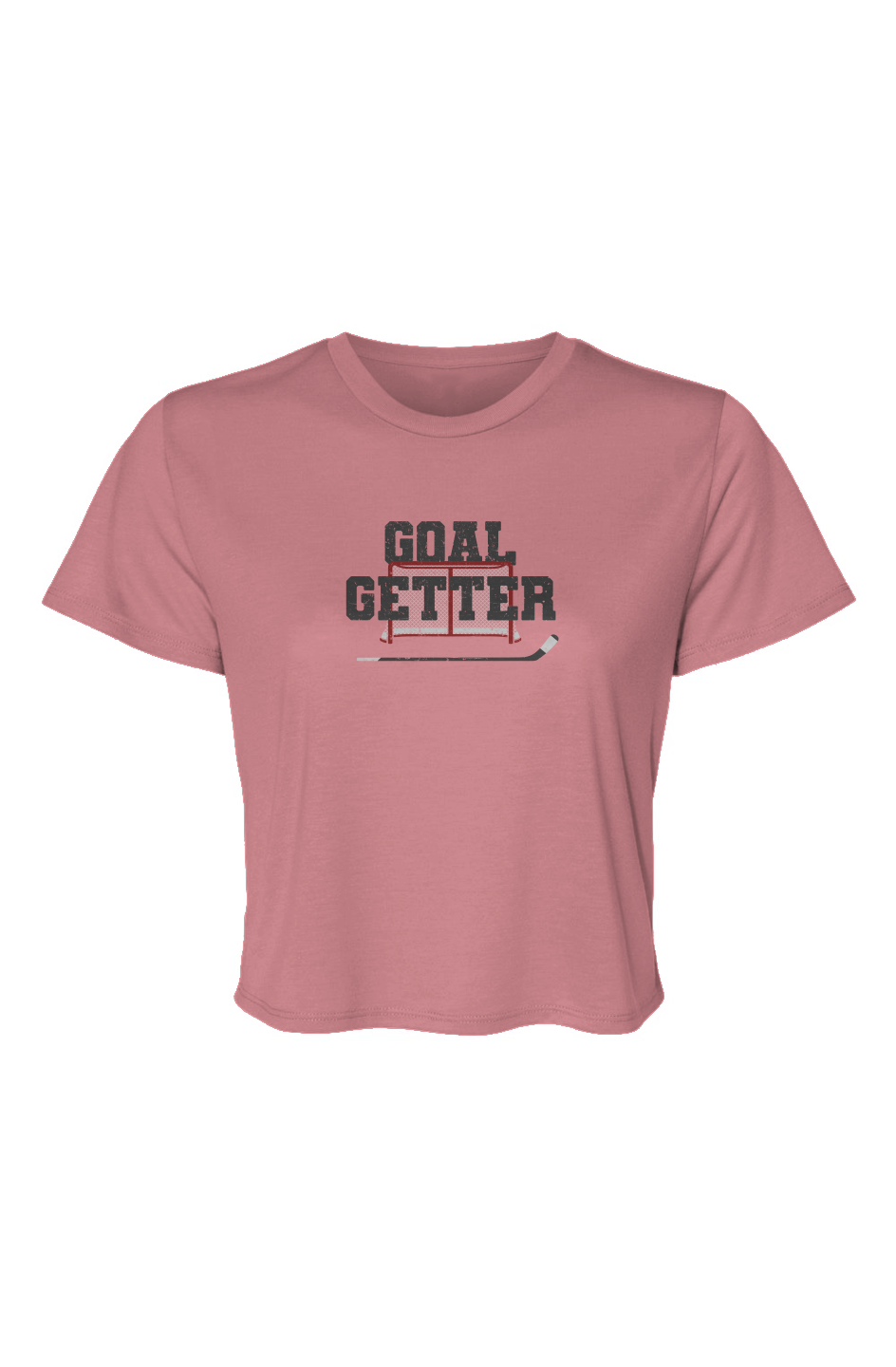 Barn Beauty Goal Getter Cropped Tee Pink | Barn Garb Hockey Threads