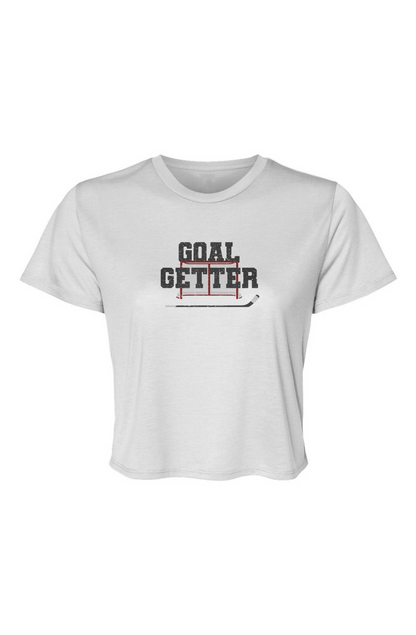 Barn Beauty Goal Getter Cropped Tee White | Barn Garb Hockey Threads