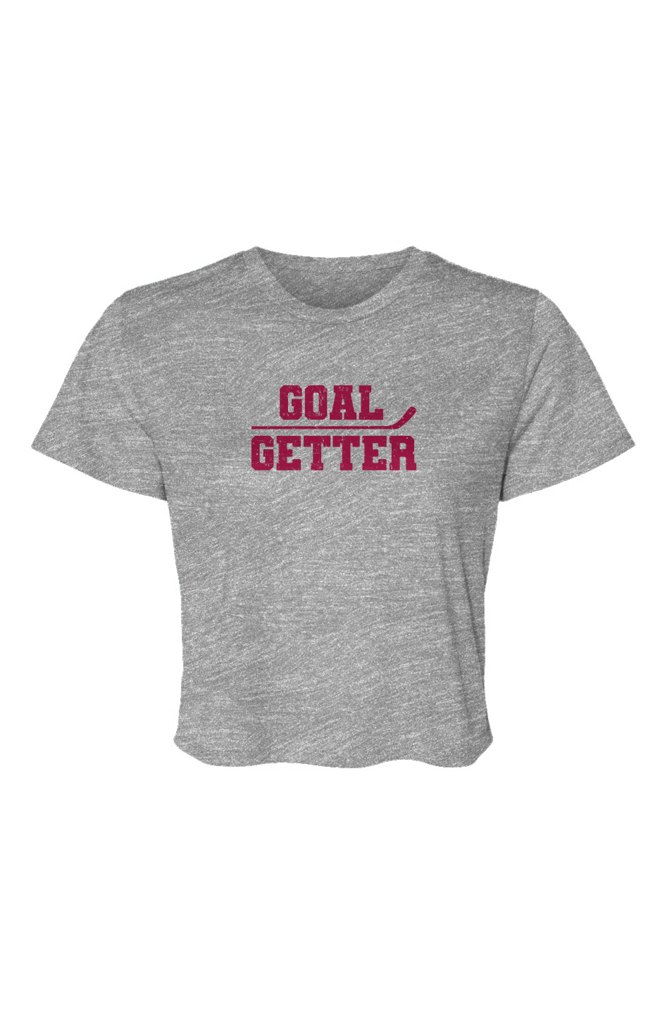 Barn Beauty Goal Getter Stick Cropped Tee Grey | Barn Garb Hockey Threads