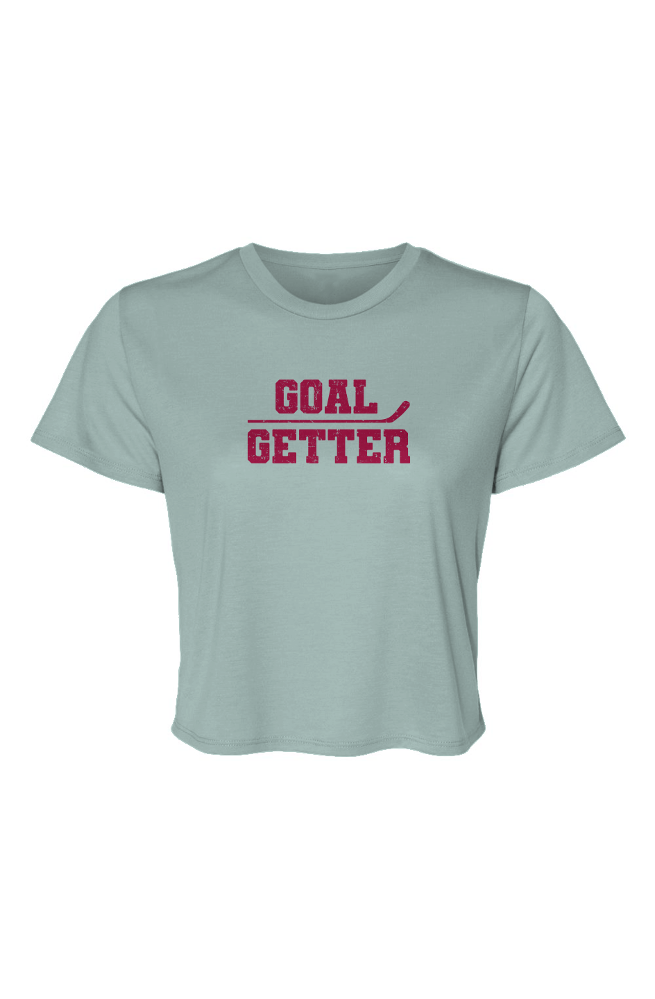 Barn Beauty Goal Getter Stick Cropped Tee Ice Blue | Barn Garb Hockey Threads