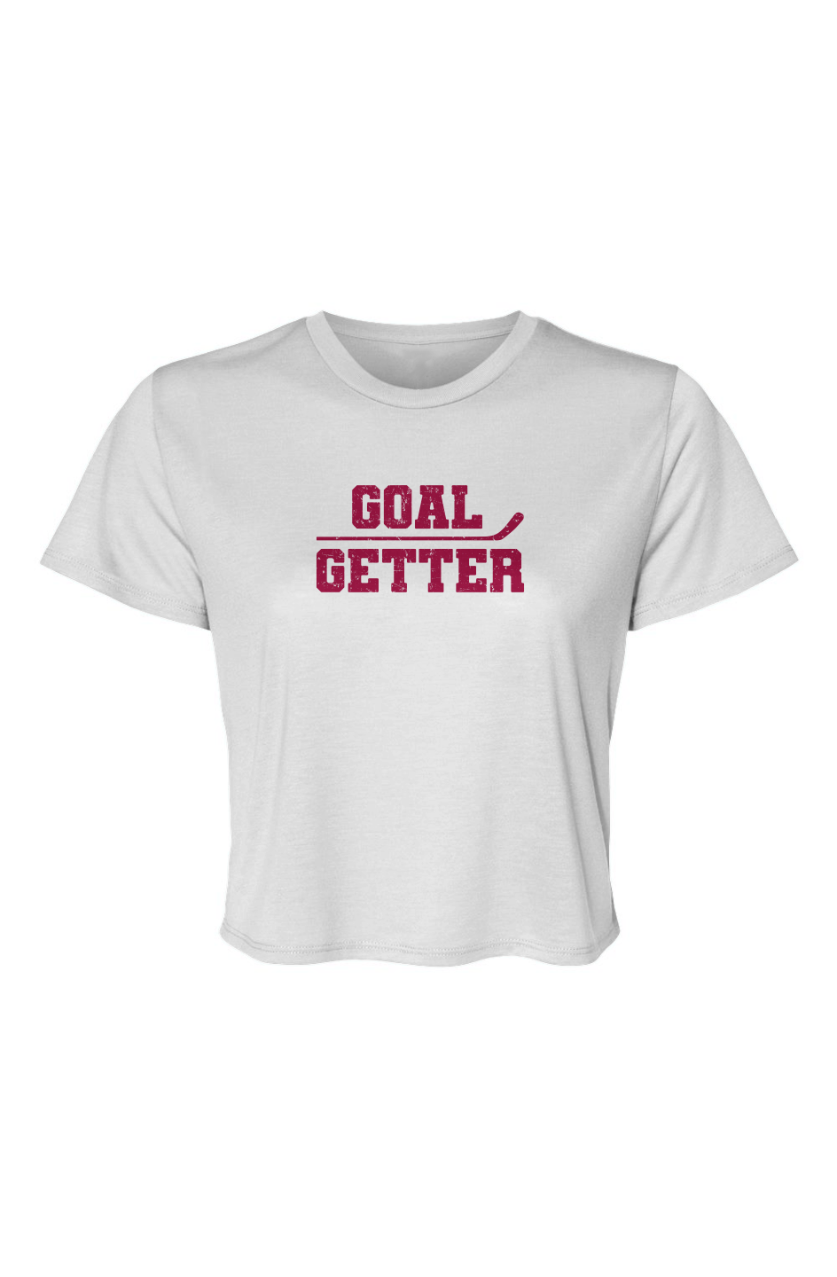 Barn Beauty Goal Getter Stick Cropped Tee White | Barn Garb Hockey Threads