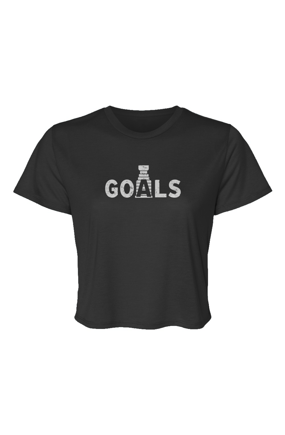 Barn Beauty Goals Stanley Cup Cropped Tee Black | Barn Garb Hockey Threads