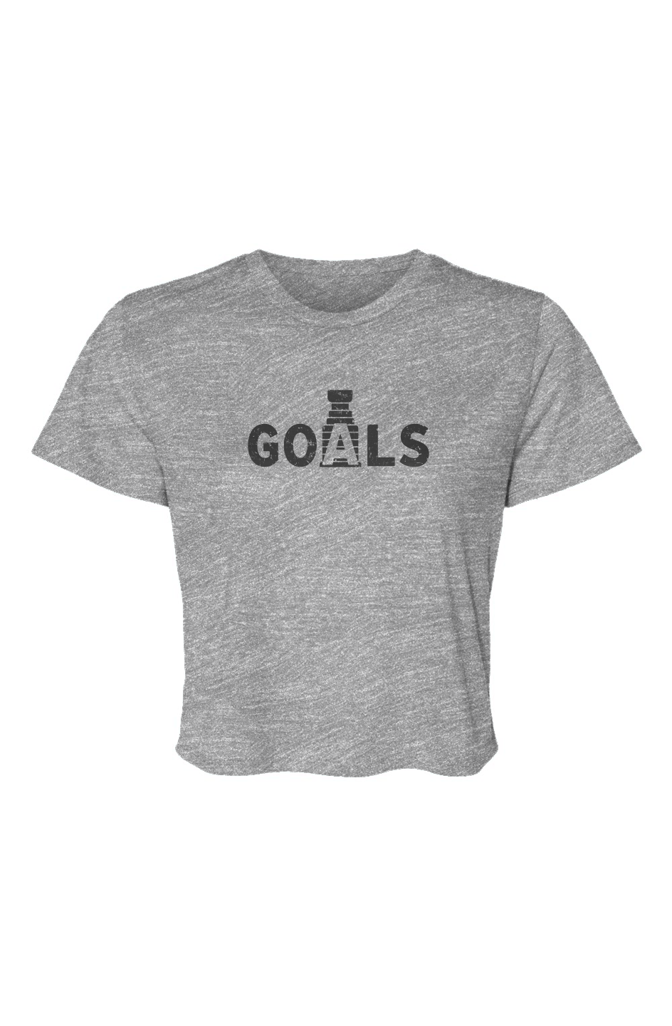 Barn Beauty Goals Stanley Cup Cropped Tee Grey | Barn Garb Hockey Threads