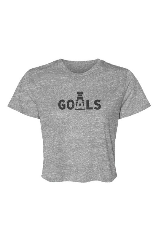Barn Beauty Goals Stanley Cup Cropped Tee Grey | Barn Garb Hockey Threads