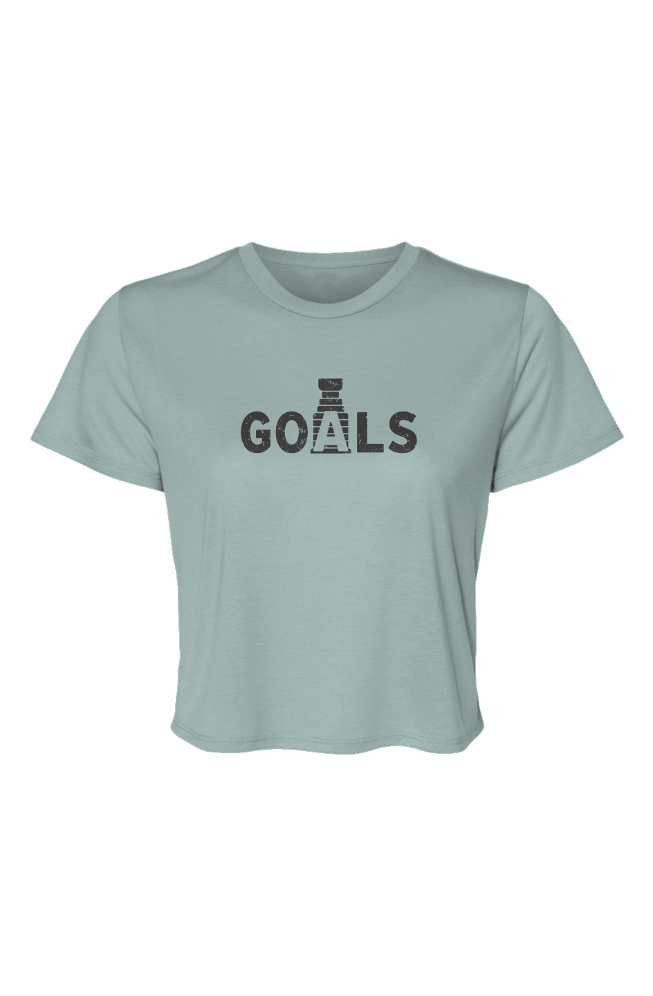 Barn Beauty Goals Stanley Cup Cropped Tee Ice Blue | Barn Garb Hockey Threads