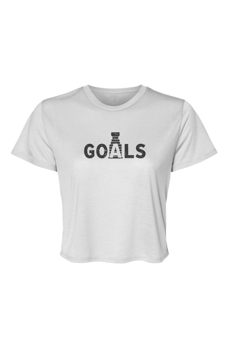 Barn Beauty Goals Stanley Cup Cropped Tee White | Barn Garb Hockey Threads
