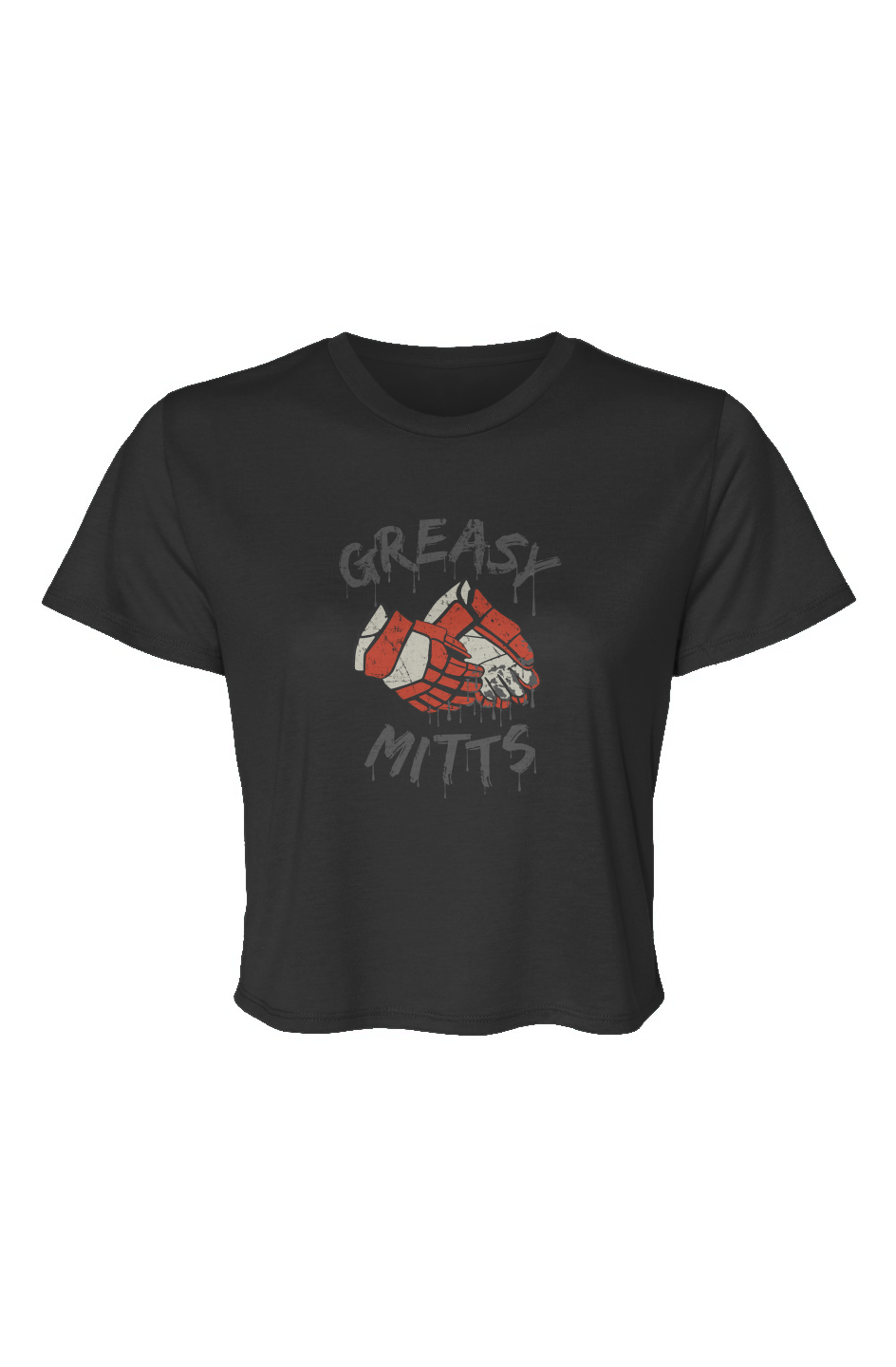 Barn Beauty Greasy Mitts Cropped Tee Black | Barn Garb Hockey Threads