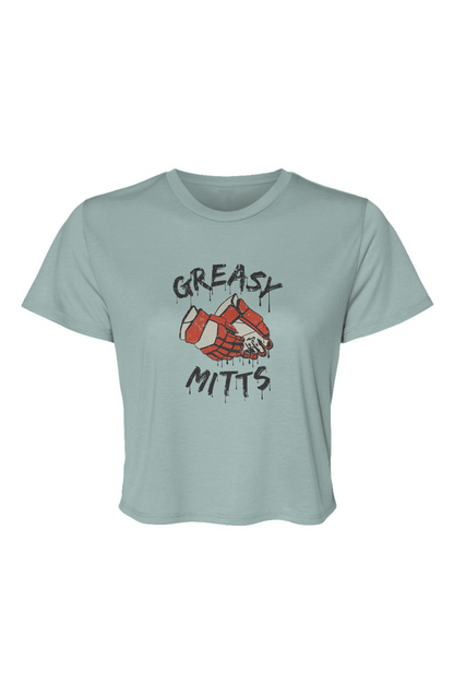 Barn Beauty Greasy Mitts Cropped Tee Ice Blue | Barn Garb Hockey Threads