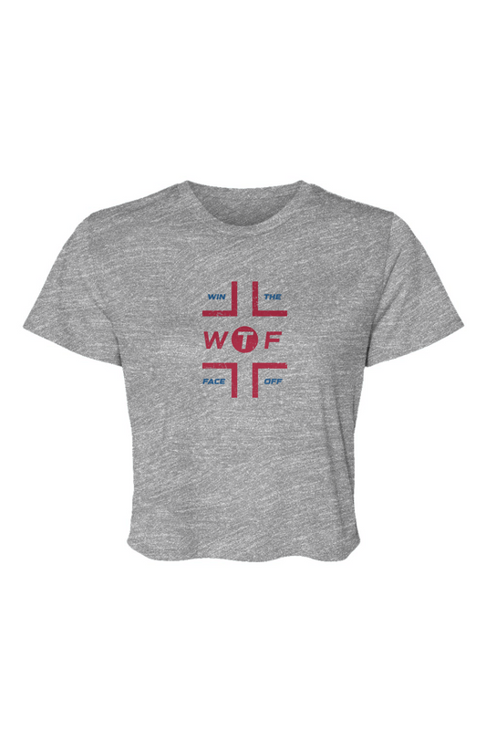 Barn Beauty Hash Clash Flowy Cropped Tee Grey | Barn Garb Hockey Threads