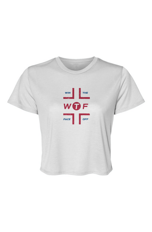 Barn Beauty Hash Clash Flowy Cropped Tee White | Barn Garb Hockey Threads