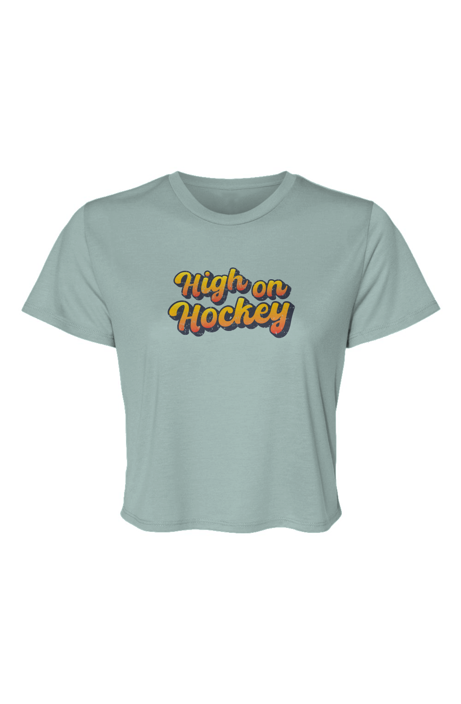 Barn Beauty High on Hockey Cropped Tee Ice Blue | Barn Garb Hockey Threads