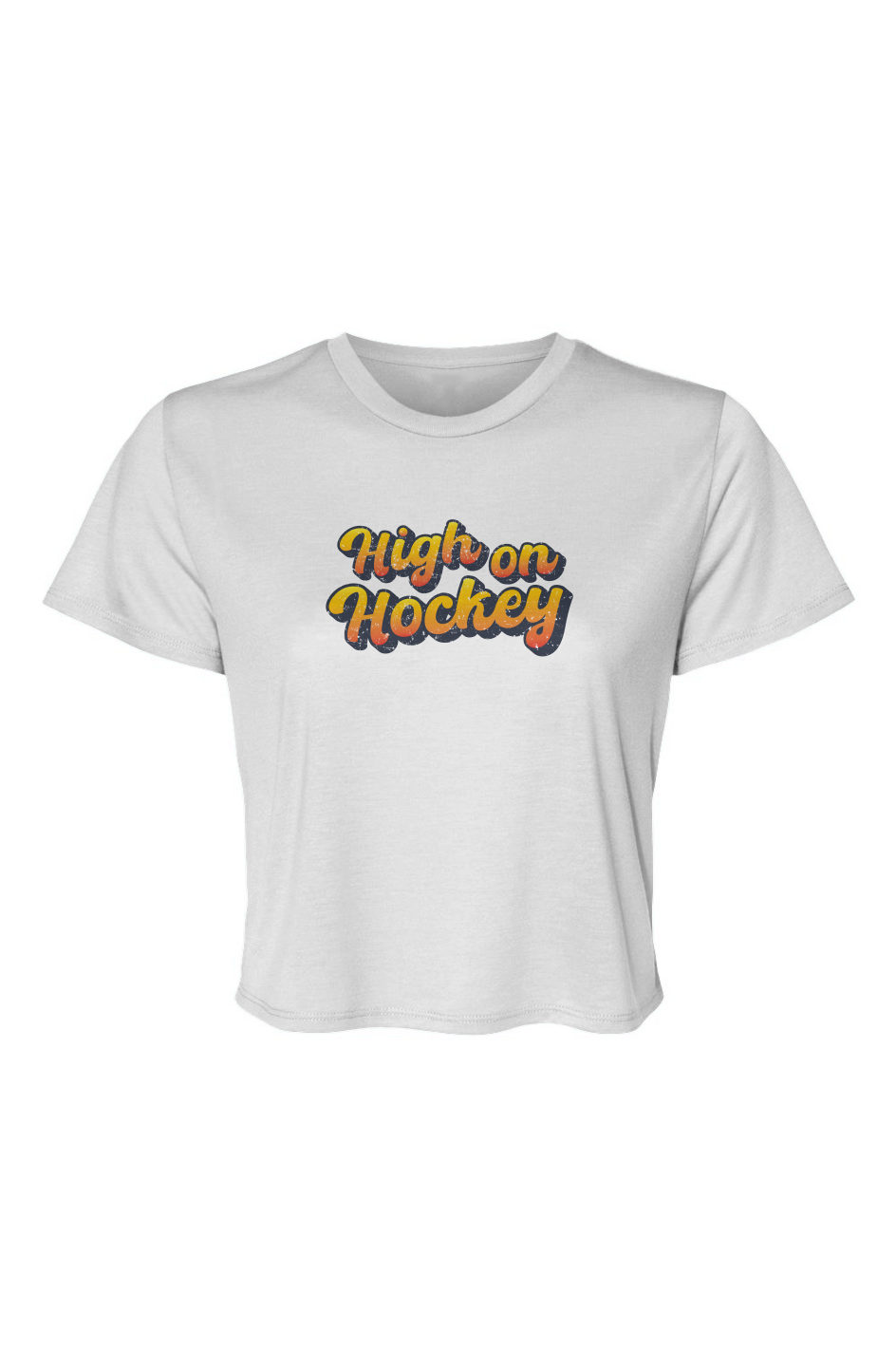 Barn Beauty High on Hockey Cropped Tee White | Barn Garb Hockey Threads