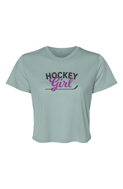 Barn Beauty Hockey Girl Cropped Tee Ice Blue | Barn Garb Hockey Threads
