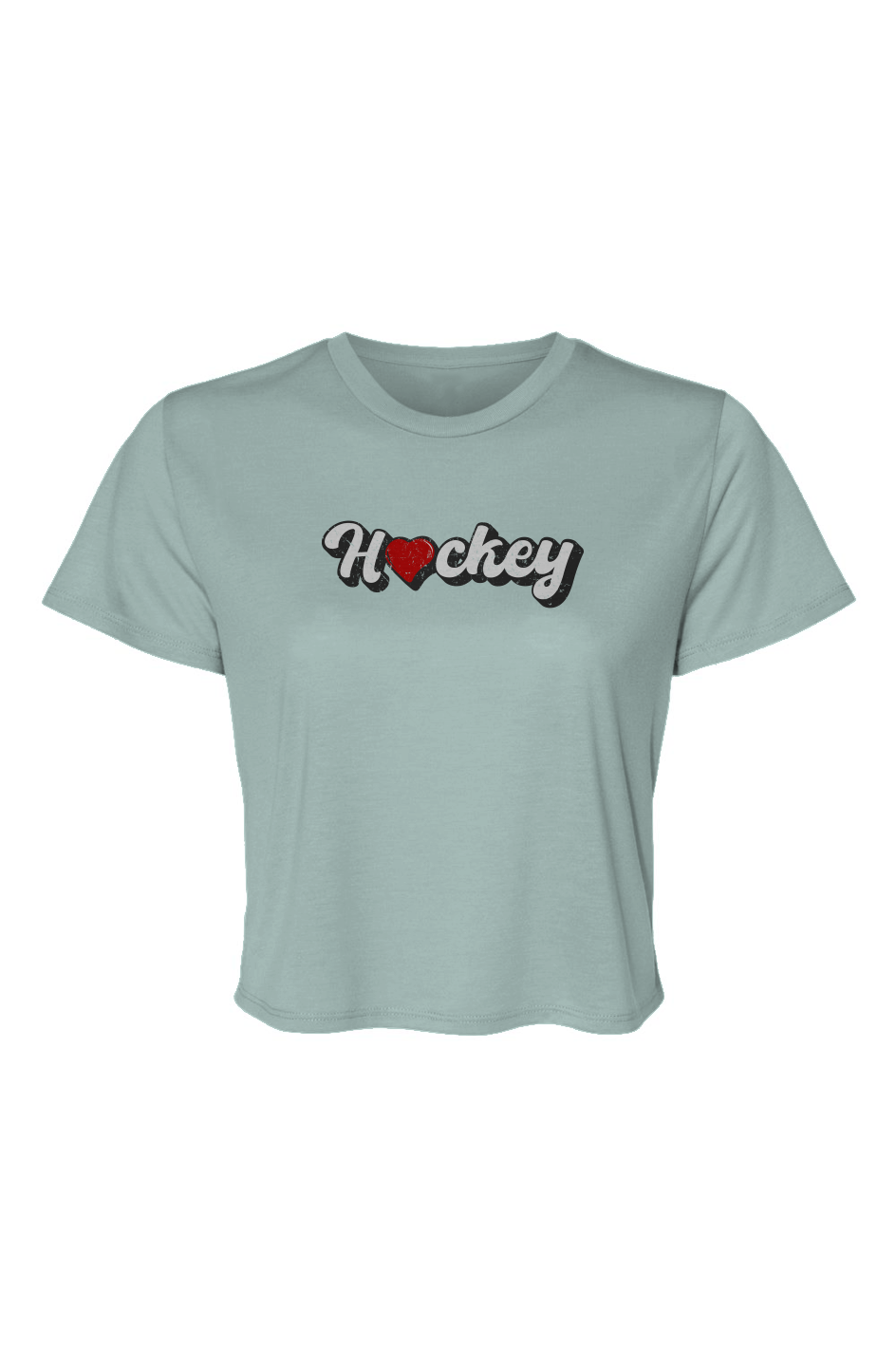 Barn Beauty Hockey Heart Cropped Tee Ice Blue | Barn Garb Hockey Threads