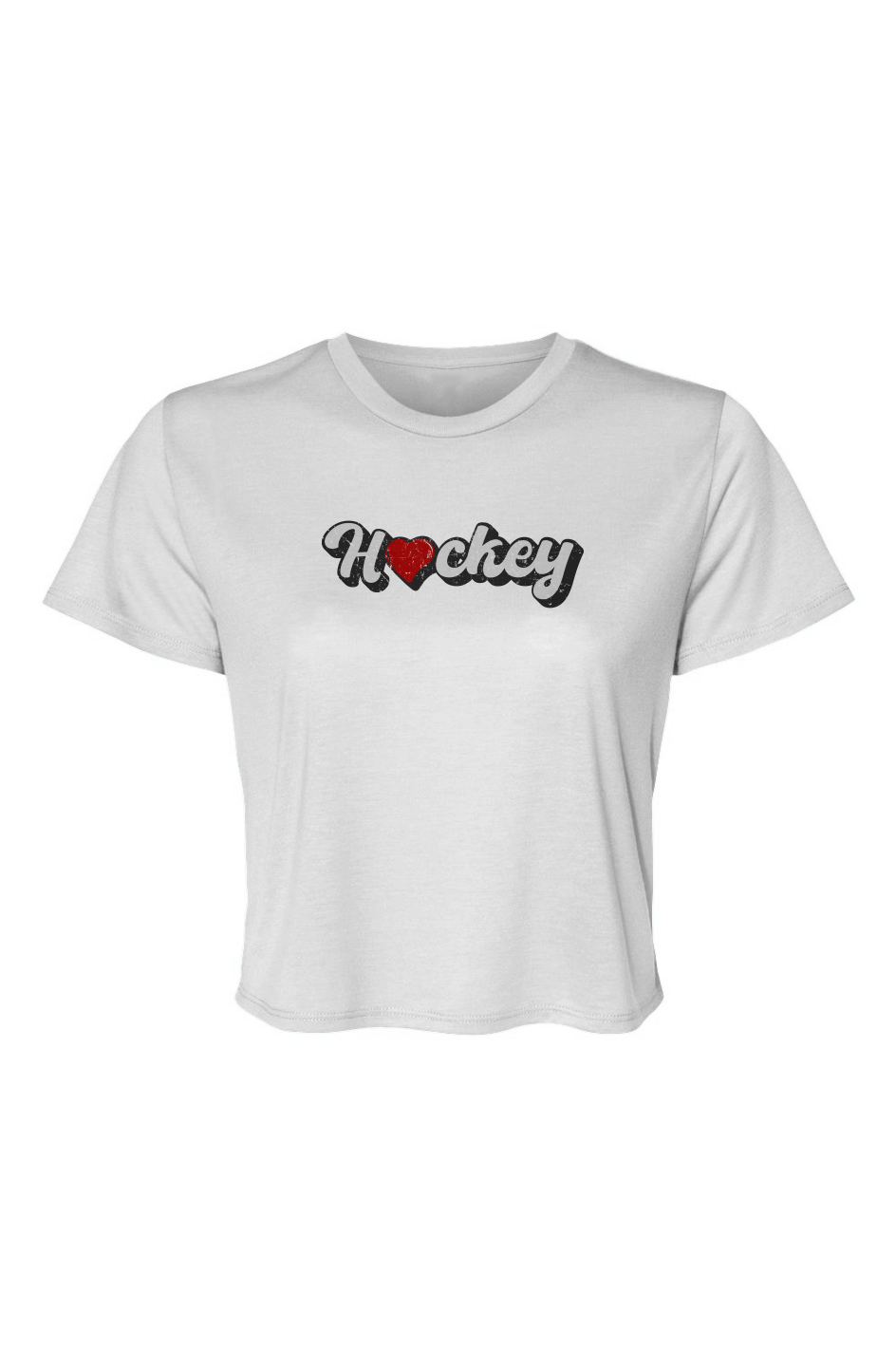 Barn Beauty Hockey Heart Cropped Tee White | Barn Garb Hockey Threads