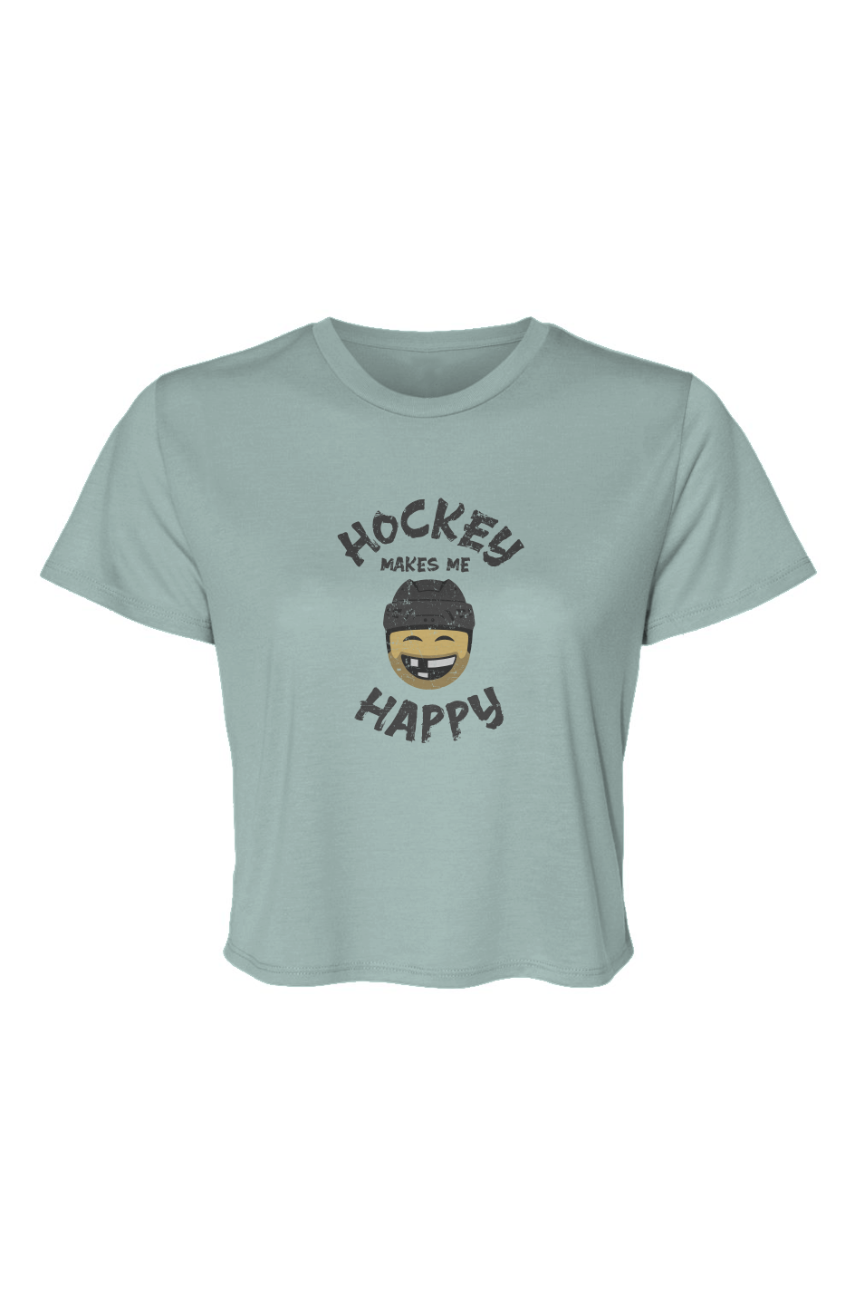 Barn Beauty Hockey Makes Me Happy Cropped Tee Ice Blue | Barn Garb Hockey Threads