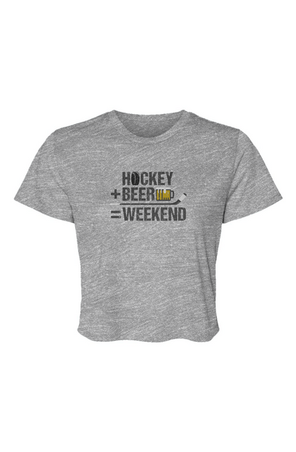 Barn Beauty Hockey Math Cropped Tee Grey | Barn Garb Hockey Threads
