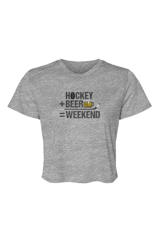 Barn Beauty Hockey Math Cropped Tee Grey | Barn Garb Hockey Threads
