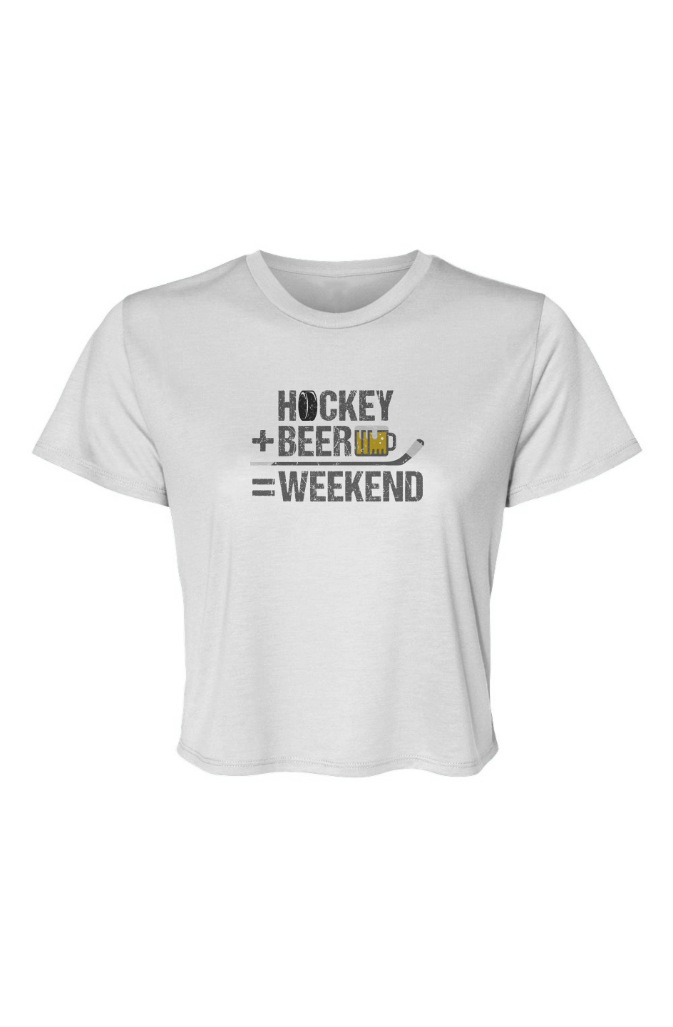 Barn Beauty Hockey Math Cropped Tee White | Barn Garb Hockey Threads
