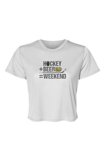 Barn Beauty Hockey Math Cropped Tee White | Barn Garb Hockey Threads