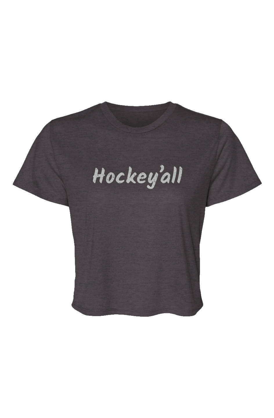 Barn Beauty Hockey'all Cropped Tee Charcoal | Barn Garb Hockey Threads