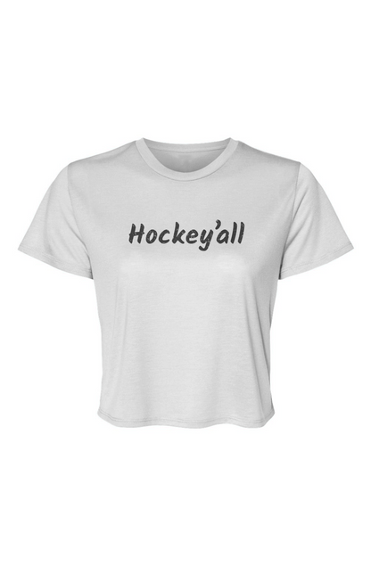 Barn Beauty Hockey'all Cropped Tee White | Barn Garb Hockey Threads