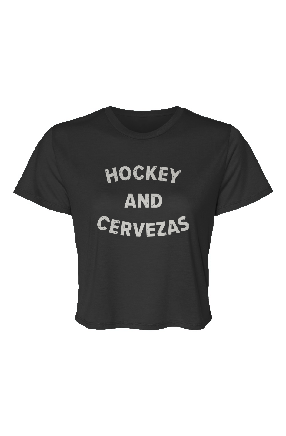Barn Beauty Hockey and Cervezas Cropped Tee Black | Barn Garb Hockey Threads